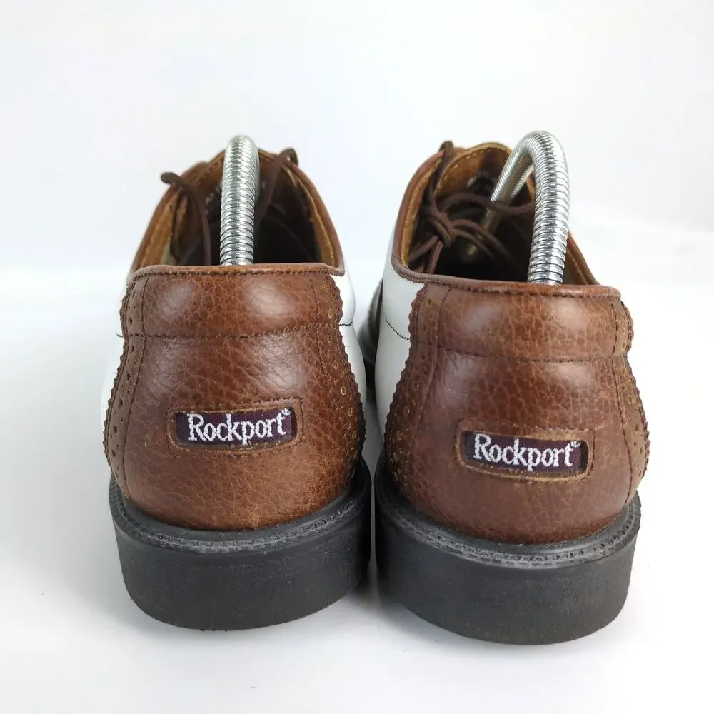 Rockport‎ Men's 9W Brown & White Leather Saddle Oxford Golf Shoes Jack Nicklaus
